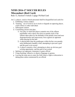 NFHS 2016-17 SOCCER RULES Misconduct (Red Card)