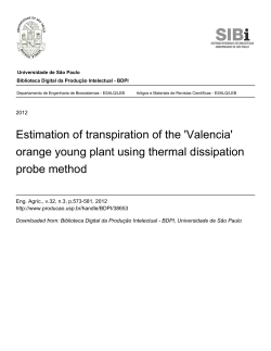 Estimation of transpiration of the `Valencia` orange