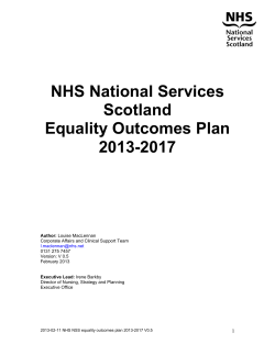 NHS National Services Scotland Equality Outcomes Plan 2013-2017