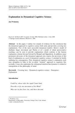 Explanation in Dynamical Cognitive Science