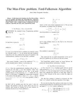 The Max-Flow problem. Ford-Fulkerson Algorithm