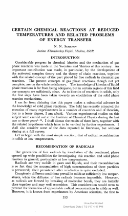 certain chemical reactions at reduced temperatures and