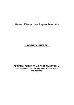 Bureau of Transport and Regional Economics WORKING PAPER 54