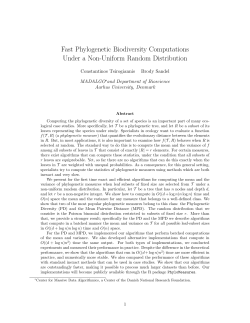 Fast Phylogenetic Biodiversity Computations Under a