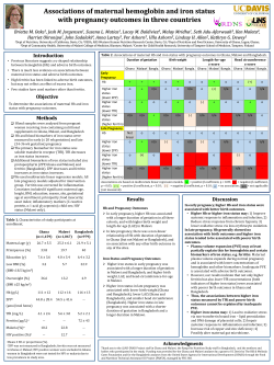 Associations of maternal hemoglobin and iron status with pregnancy