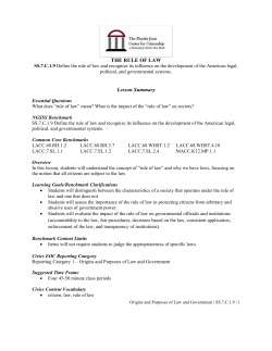 Lesson 5 The Rule of Law - Manatee School For the Arts