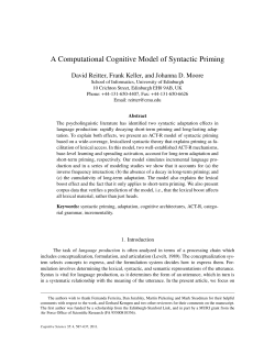 A Computational Cognitive Model of Syntactic Priming