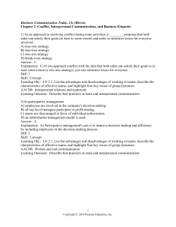 Business Communication Today, 13e (Bovee) Chapter 2 Conflict