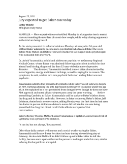 Jury expected to get Baker case today