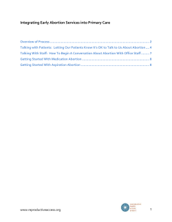 Integrating Early Abortion Services into Primary Care