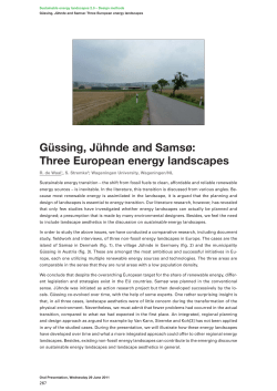 G&uuml;ssing, J&uuml;hnde and Sams&oslash;: Three European energy landscapes