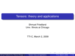 Tensors: theory and applications