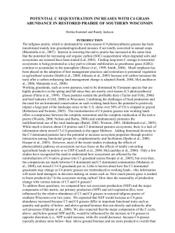 potential c sequestration increases with c4 grass abundance in
