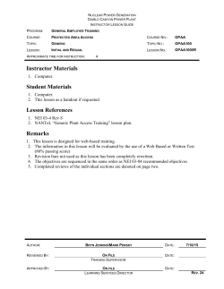 Instructor Materials - Pacific Gas and Electric Company