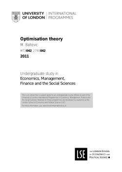 Optimisation theory - University of London International Programmes