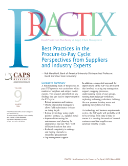 Best Practices in the Procure-to-Pay Cycle