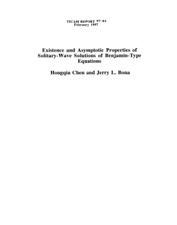 Existence and Asymptotic Properties of Solitary