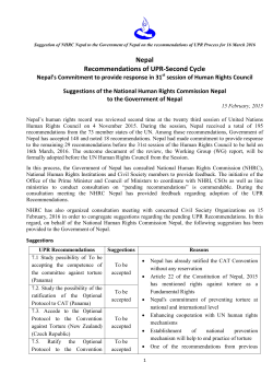 Nepal Recommendations of UPR-Second Cycle