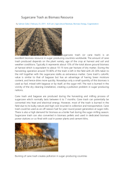Sugarcane Trash as Biomass Resource