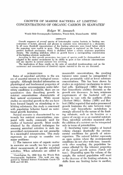 growth of marine bacteria at limiting concentrations of organic