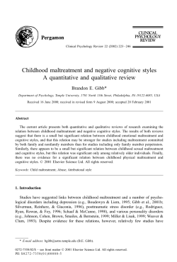 Childhood maltreatment and negative cognitive styles A quantitative
