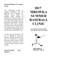 &ldquo;This clinic is for dedicated baseball players who aspire to play