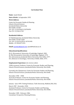 Curriculum Vitae - Jawaharlal Nehru University