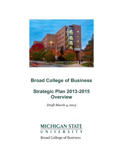 Broad College of Business Strategic Plan 2013