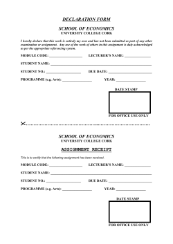 department of economics - University College Cork