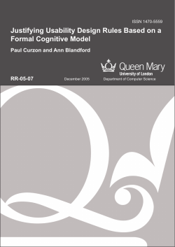 Justifying Usability Design Rules Based on a Formal Cognitive Model