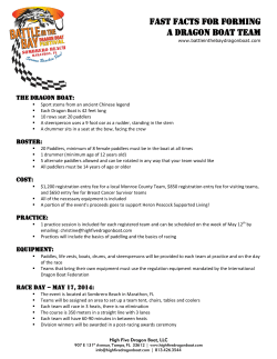 Fast Facts for Forming a Dragon Boat Team