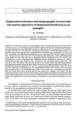 Temperature tolerance and biogeography of seaweeds