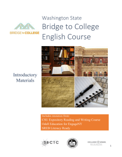 Bridge to College Course Student Profile