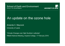 An update on the ozone hole