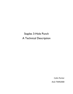 Staples 3-Hole Punch A Technical Description