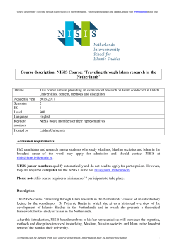 Course description - Universiteit Leiden