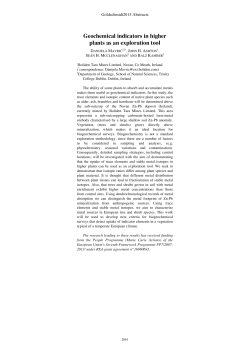 Geochemical indicators in higher plants as an exploration