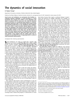 The dynamics of social innovation