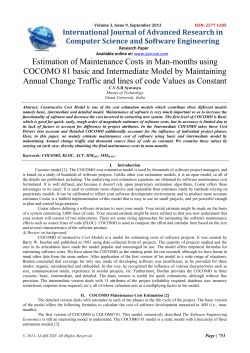 Estimation of Maintenance Costs in Man-months using