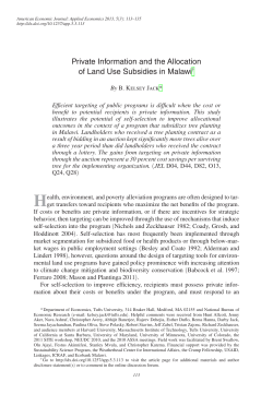 Private Information and the Allocation of Land Use Subsidies in