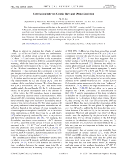 Correlation between Cosmic Rays and Ozone Depletion