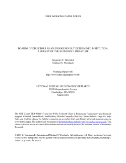 Boards of Directors as an Endogenously Determined Institution: A