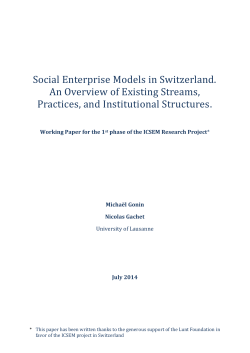 Social Enterprise Models in Switzerland