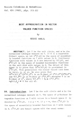 BEST APPROXIMATION IN VECTOR VALUED FUNCTION SPACES