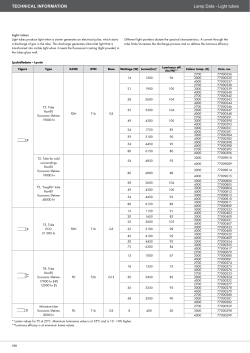 TECHNICAL INFORMATION Lamp Data - Light tubes