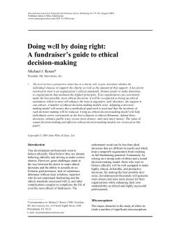 A fundraiser`s guide to ethical decision-making