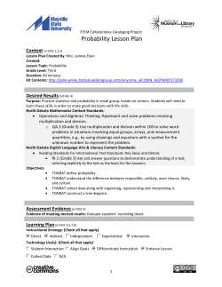 Probability Lesson Plan - Mayville State University