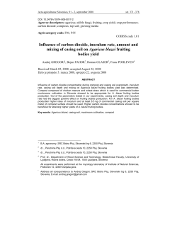 Influence of carbon dioxide, inoculum rate, amount and mixing of
