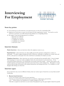 Interviewing For Employment - Lincoln Memorial University