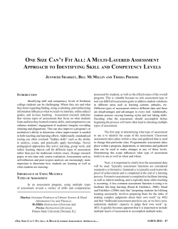 A Multi-Layered Assessment Approach to Identifying Skill and